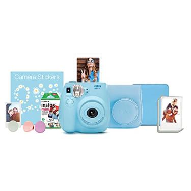 Imagem de FUJIFILM Pacote de câmera instantânea Instax Mini 7s - Azul claro