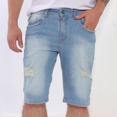 Imagem de Bermuda Jeans Masculina Rasgada Destroyed Confortável Casual - TBTJean