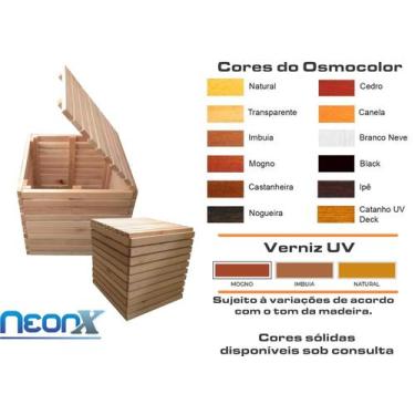 Imagem de Caixa Multiuso Em Madeira 50x54x54 cm Eucalipto NeonX Com Pintura, Ver