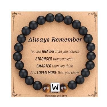 Imagem de TONY & SANDY To My Boys Pulseira masculina com inicial para adolescentes, meninos, filho, neto, sobrinho, aniversário, Páscoa, dia dos namorados, presentes de Natal para homens, 7.5 Inches, Aço