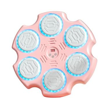 Imagem de UGPLM Máquina de boxe musical, prática de boxe, placa de perfuração, alvo de boxe inteligente multiuso montado na parede, Rosa