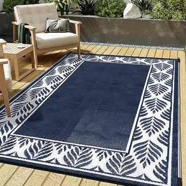 Imagem de HUGEAR Tapete de palha de plástico ao ar livre, tapete impermeável, tapete lavável e grande para uso ao ar livre, trailer, praia, pátio, acampamento, quintal, deck, piquenique, exterior (1,8 x 2,7 m