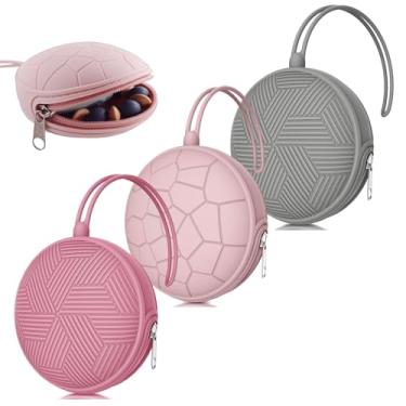 Imagem de Smlpuame Estojo porta-chupeta de 3 pacotes, bolsa portátil de silicone para capa de chupeta para sacos de fraldas carrinho de bebê, caixa de recipiente de armazenamento de chupeta, fácil de limpar (