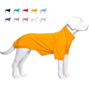 Imagem de Lovelonglong 2019 Pulôver de cachorro para outono, inverno, clima frio, camisetas para cães pequenos, médios, grandes, roupas Husky laranja XGG