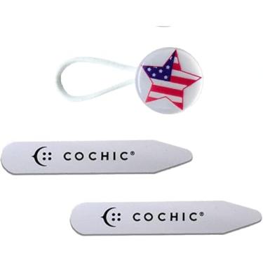 Imagem de COCHIC Extensor de colarinho/expansores e 2 suportes - branco - bandeira dos EUA - conjunto de viagem (bandeira dos EUA)