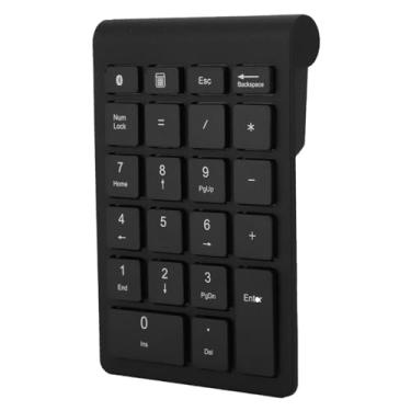 Imagem de Bt304 22 Teclas Teclado Numérico 5.0 Mini Teclado Sem Fio Design Ergonômico Ferro Cinza Adequado para Escritório (Preto)