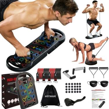 Imagem de HOTWAVE Placa Push Up 20 Em 1 Com Faixas De Resistência, Barra Push Up Fitness, Alça De Flexões Para Chão. Equipamento Portátil De Treino De Ginástica Doméstica Para Homens E Mulheres, Patente Pendent