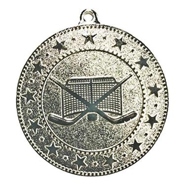 Imagem de Express Medals Prêmio Troféu Medalhas de Hóquei Prata com Fitas de Pescoço - (pacote com 10)