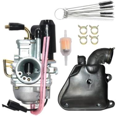 Imagem de Carburador Angrebuild com caixa de filtro de ar adequado para Polaris Predator 50/90, Scrambler 50/90, Sportsman 90 estrangulador manual 90cc 100cc 4DM Scrambler 90 2001-2003