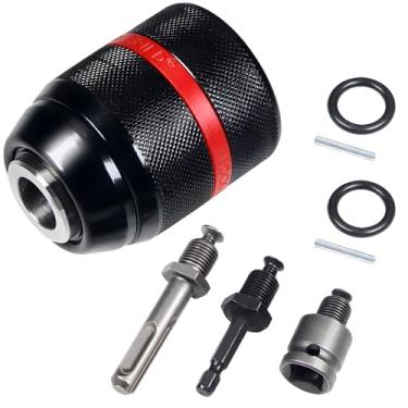 Imagem de YUEARN Mandril de Perfuração Sem Chave para Milwaukee, Montagem de 1/2-20Unf, Mandril de Perfuração Autoapertável de 1,5-13 Mm para Vários Fins, Incluindo Haste Sds-Plus de 3/8", H (,)