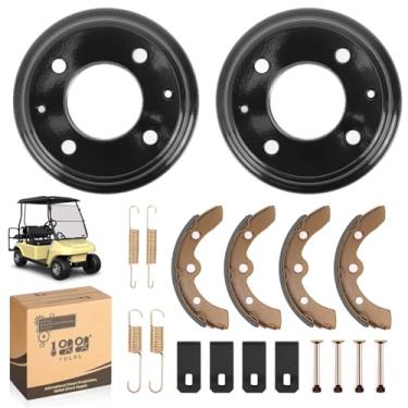 Imagem de 10L0L Tambores de Cubo de Freio de Carrinho de Golfe E Pastilhas de Freio/Sapatas de Freio E Kit de Mola de Freio Compatível com Club Car Ds Villager 1981-1994 de 6 A 8 Lugares, Substituir Oem Nº 1011
