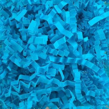 Imagem de Zhzrche Enchimento de papel cortado enrugado de 50 g para embalagem e enchimento de cesta vazia, caixas de presente para decoração de Páscoa (azul)