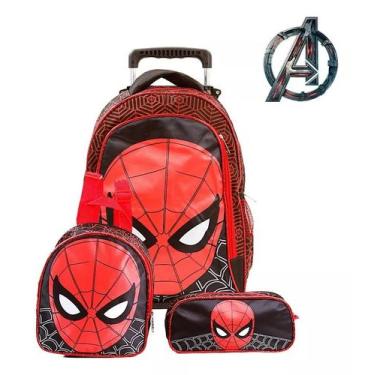 Imagem de Kit Mochila Infantil De Rodinhas Menino Spider Man Toys 2u