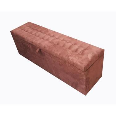 Imagem de Recamier puff baú beira de cama 1,38 100 mdf  terracota - Negromonte S