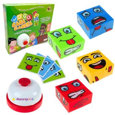 Imagem de Jogo Das Faces Cubo Das Emoções Atacarejo Kids Cara Careta Cartas E Sino