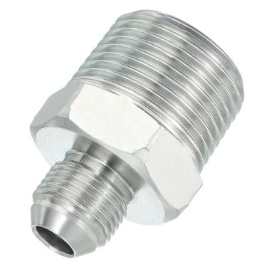 Imagem de PATIKIL Conectores de mamilo redutores hexagonais adaptador de tubo macho 3/10.2 cm alargamento 37° JIC x 2.5 cm macho NPT, adaptador de bocal redutor de encaixe de tubulação encaixe hidráulico de aço
