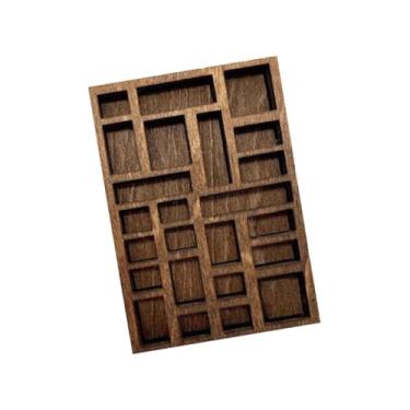 Imagem de EHJRE Prateleira em miniatura de bugiganga, madeira, prateleira de exibição em miniatura, portador de colecionáveis ​​Smooth Mini Jóias Rock Collection, C