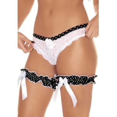 Imagem de Perneira p/ coxa Poás Brancos c/ Laço Cetim (a unidade) (8048) - Spk