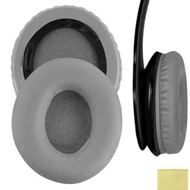 Imagem de Geekria Almofadas auriculares de substituição macias QuickFit para fones de ouvido Beats SoloHD (não compatível com outros modelos de fone de ouvido), peças de reparo (cinza)