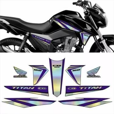 Imagem de Kit Adesivo Carenagem Holográfico Honda Cg Titan 160 - Resitank