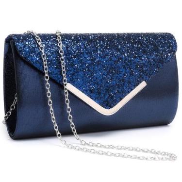 Imagem de Bolsa de noite Dasein, bolsa formal feminina, azul marinho