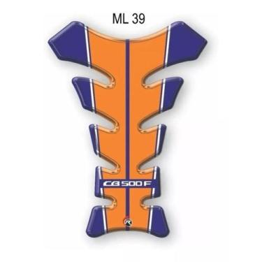 Imagem de Adesivo Protetor De Tanque Cb 500f Azul Laranja Resitank