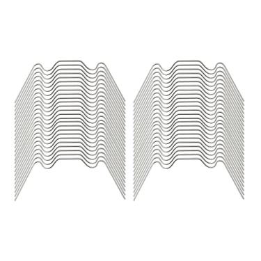 Imagem de ZYAMY 50 peças de aço inoxidável clipe de vidro para estufa tipo W clipes de mola de folha para casa de vidro de estufa folhas de teia de corredor duplo