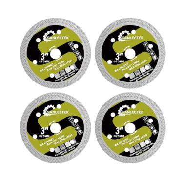 Imagem de SANLEETEK Lâmina De Serra De Ladrilho De Diamante 3 (75 Mm) - 4 Peças X Cortador De Disco De Malha Para Ladrilho De Cerâmica Porcelana Mármore Pedra Artificial Para Eixo 3/8 (10 Mm) Esmerilhadeira
