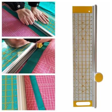 Imagem de HONEYSEW Cortador Rotativo E Régua Combinados - Cortador De Tecido De 24 L X 6 W Com Linhas De Grade Para Materiais De Artesanato De Costura E Quilting