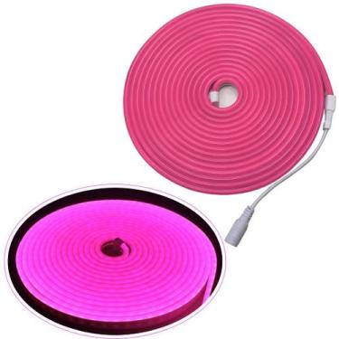 Imagem de 5m Mangueira Fita Led 12v Neon Corte2,5cm Alto Brilho+ Fonte ROSA - GO