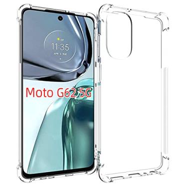 Imagem de USTIYA Capa para Motorola MOTO G62 5G Case Uso Resistente, Bumper Absorção Choques em TPU Transparente capinha Protector Câmera Espessamento nas Quatro Pontas da Carcasa