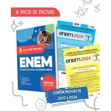 Imagem de ENEM 2025 - 8 ANOS de Provas Completas: Questões, Gabaritos e Folhas d