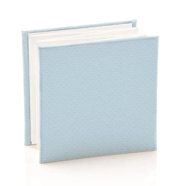 Imagem de Álbum de fotos Ical, encadernação sanfona autocolante, folhas de papel especial branco, para 12 fotos 10x10cm - compatível com Polaroid - linha Sanfonado - modelo azul-claro bolinhas - 461