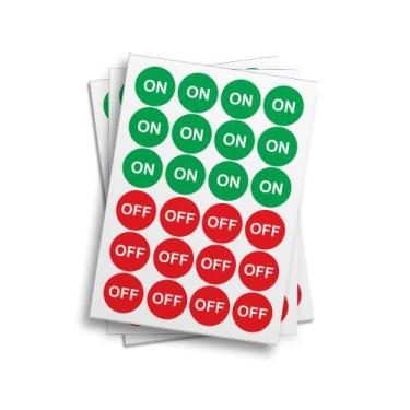 Imagem de Cartela De Adesivos Para Sinalização ON e OFF Circular - PRESENTE-BRIN