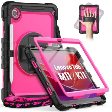 Imagem de timecity Capa para tablet Lenovo Tab M11 (TB330FU/TB330XU) de 11 polegadas com suporte para caneta/suporte de caneta/protetor de tela/alça de mão de 360°, para Tab K11 LTE 2024/Lenovo Xiaoxin Pad 2024