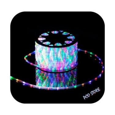 Imagem de Mangueira Led Redonda 100m Decoração Natal Uso Externo Colorido 220V -