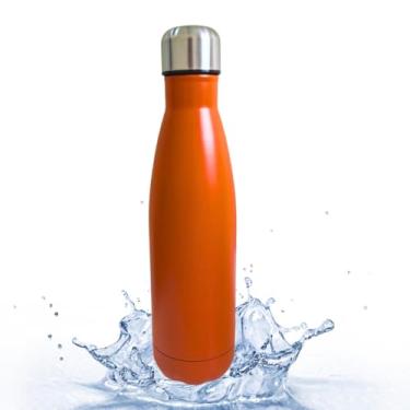 Imagem de Garrafa Térmica Inox Parede Dupla 500ml Cores diversas Isolada a Vácuo Bebidas Quentes e Geladas (Laranja)