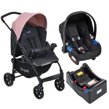 Imagem de Carrinho de Bebê Ecco cz Rosa Bebê Conforto Touring X e Base