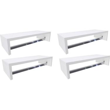 Imagem de Kit 4 Cabideiros de Parede Arara Porta Roupas Quarto Closet Branco - Straub Web