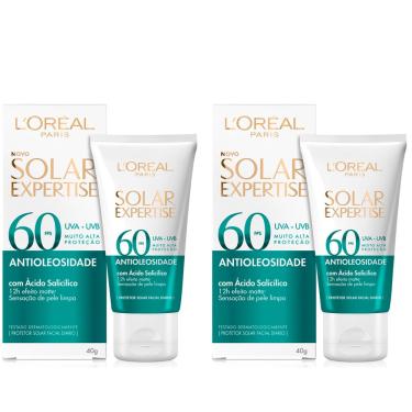 Imagem de Protetor Solar Facial L Oréal Paris Expertise Antioleosidade FPS60 40g - kit c/ 2 unidades
