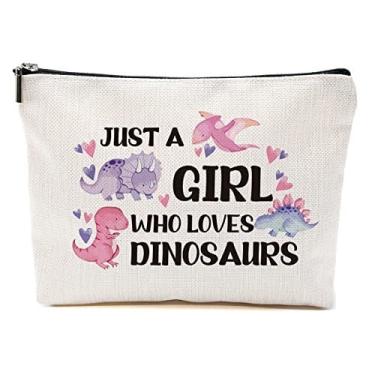 Imagem de Saco de maquiagem de dinossauro Presentes de dinossauro para meninas Presentes de mulheres para adultos Coisas de dinossauro Merch Amante animal Engra