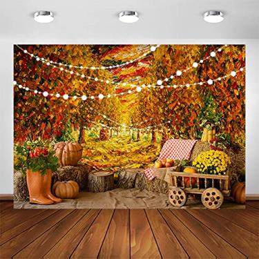Imagem de Avezano Cenário de floresta de outono cenário de Ação de Graças Colheita de Abóbora Fundo de Fotografia Natureza Caminho Folhas de Bordo Decorações de Festa de Bebê Cenários de Sessão de Fotos (3 x 2