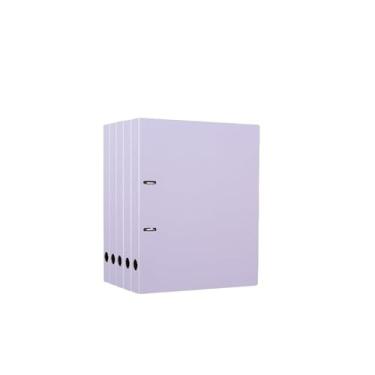 Imagem de Pastas de Arquivo Pasta perfurada A4 com 5 peças, pasta de folhas soltas com dois furos, organizador de arquivo de informações para escola e escritório Organizador de Arquivos(Purple)