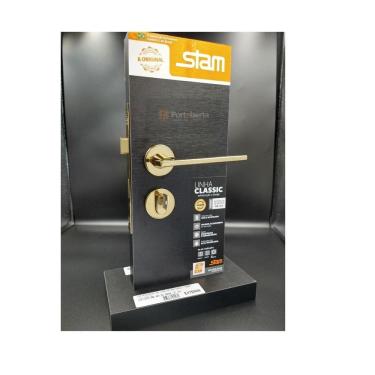 Imagem de Fechadura Porta Externa Dourada Gold Stam Classic 40Mm