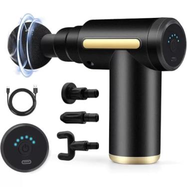 Imagem de Massageador Elétrico Profissional Muscular Pistola Massagem - Recarregável - Super Relaxante - MioFascial Atleta Esportes 4 Ponteiras