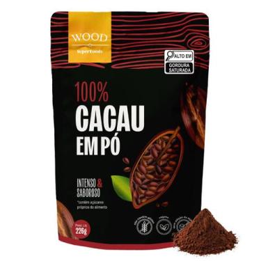 Imagem de Cacau Em Pó Alcalino Natural 100% Puro 226g Wood Superfoods