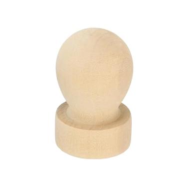 Imagem de PATIKIL Alça redonda de madeira de 25 mm, puxadores de madeira, suportes de carimbos, puxadores de gaveta para fazer selos, artesanato, scrapbooking, marrom