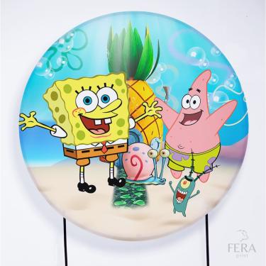 Imagem de Painel Decorativo para Festa 1,50x1,50 metros Vesti Fácil com Elástico Bob Esponja - Fera Print