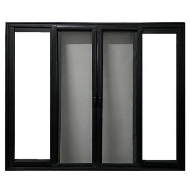 Imagem de Janela Vitro 4 Folhas Tela Mosquiteira Linha 25 Alum. Preto 120x150 Preto