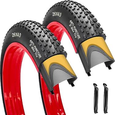 Imagem de SIMEIQI 26 x 4 polegadas pacote com 2 pneus de bicicleta elétrica de bicicleta gorda pneus de triciclo pneus de substituição dobráveis para todas as montanhas Terrian Mountain Snow E-Bike Urban City Street Road Bicycle